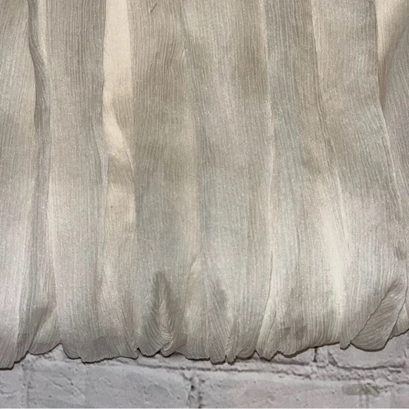 Catherine Malandrino Silk Halter Dress | Beaded Detail | Elegant Cream Maxi - Picture 6 of 9